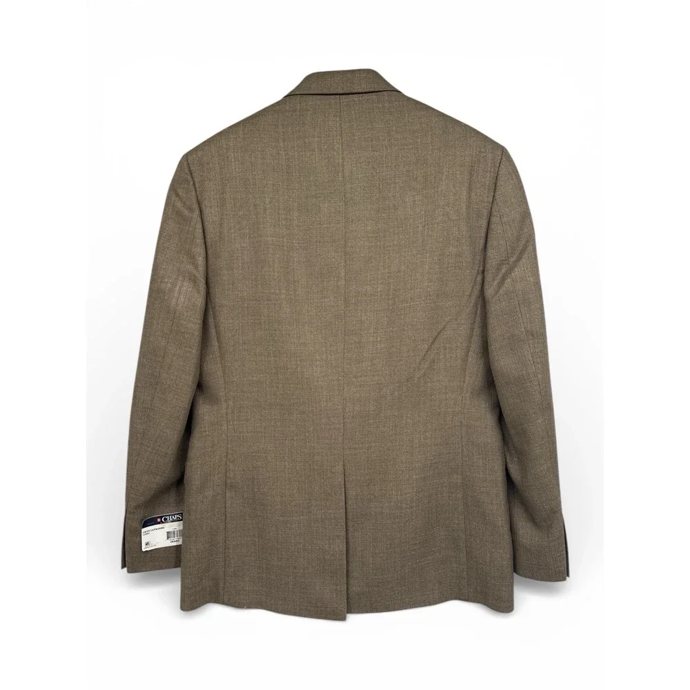 Chaps Men's Classic Fit Sport Coat Blazer 38R Tan Linen Blend‎ Two Button NWT